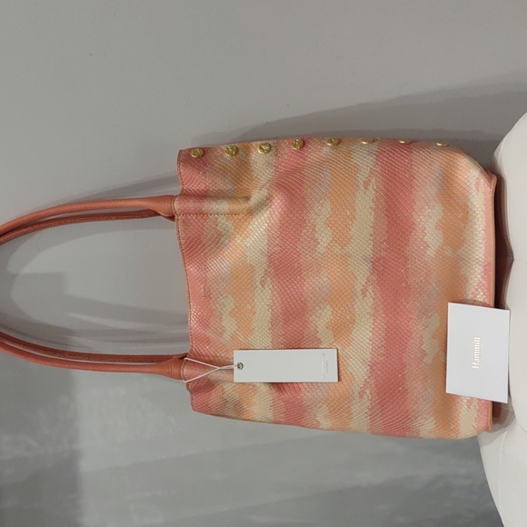 Hammitt Oliver Medium Pink Gold Peach Himalayan snake purse Shoulder tote New